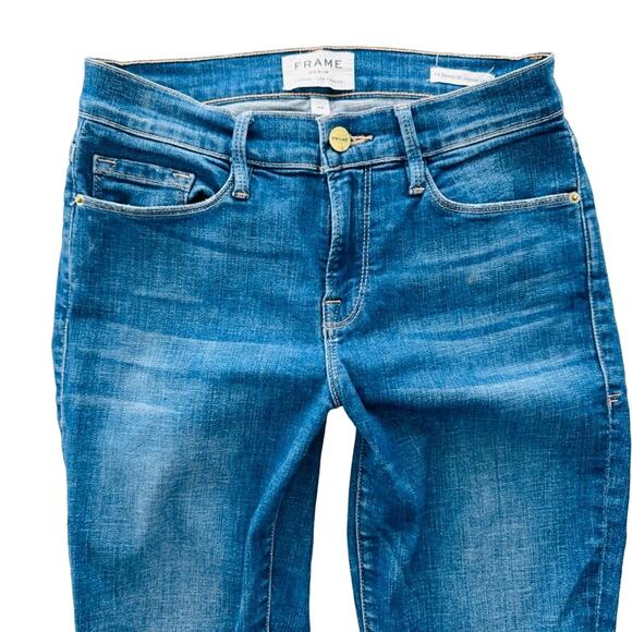 FRAME Denim Le Skinny De Jeanne Crop Size 25 Raw Hem 7/8 Denim Stretch - Picture 4 of 7